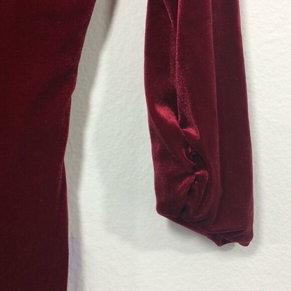 BSlim red faux velvet dress w/interior shapewear-S - Picture 4 of 8